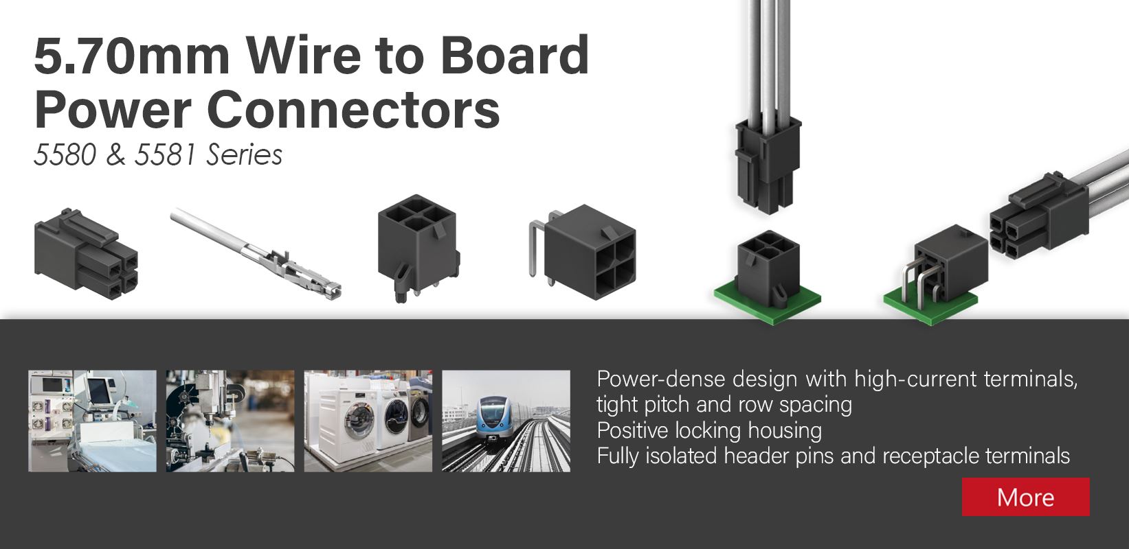 5.70mm Wire to Board Power Connecctors 5580 5581